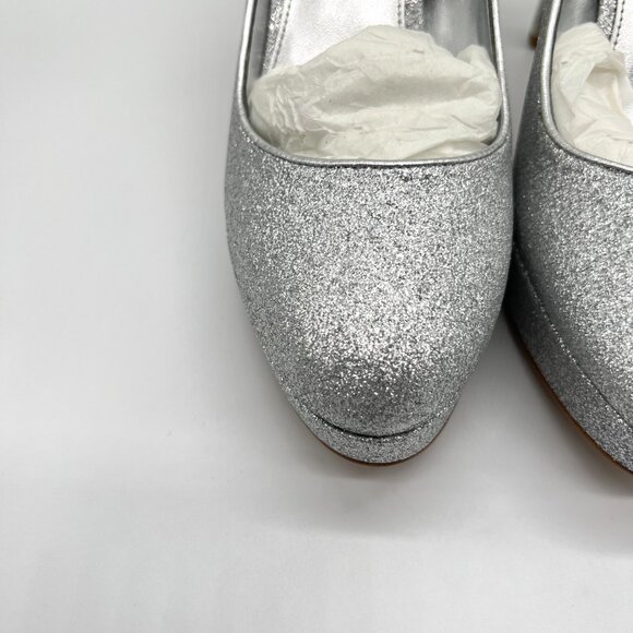 Michael Michael Kors 7.5M Chantal Silver Platforms Pumps Heels Shoes - Picture 4 of 15